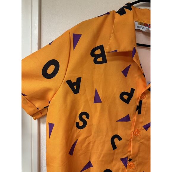 Dragon Ball Z Goku Button Up Down Anime Master Roshi Shirt Size L Rare 2001 - Picture 3 of 8